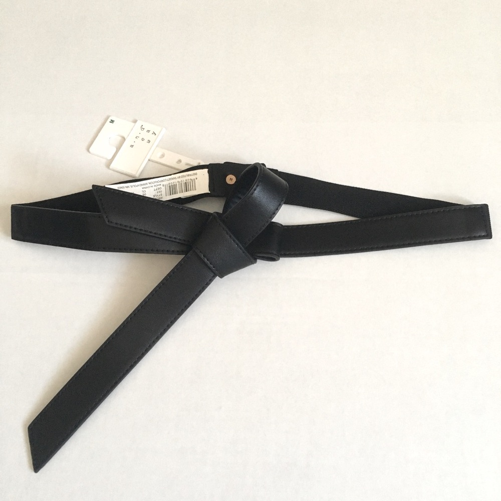 New A New Day Black Tie Bow Waist Belt Size Medium